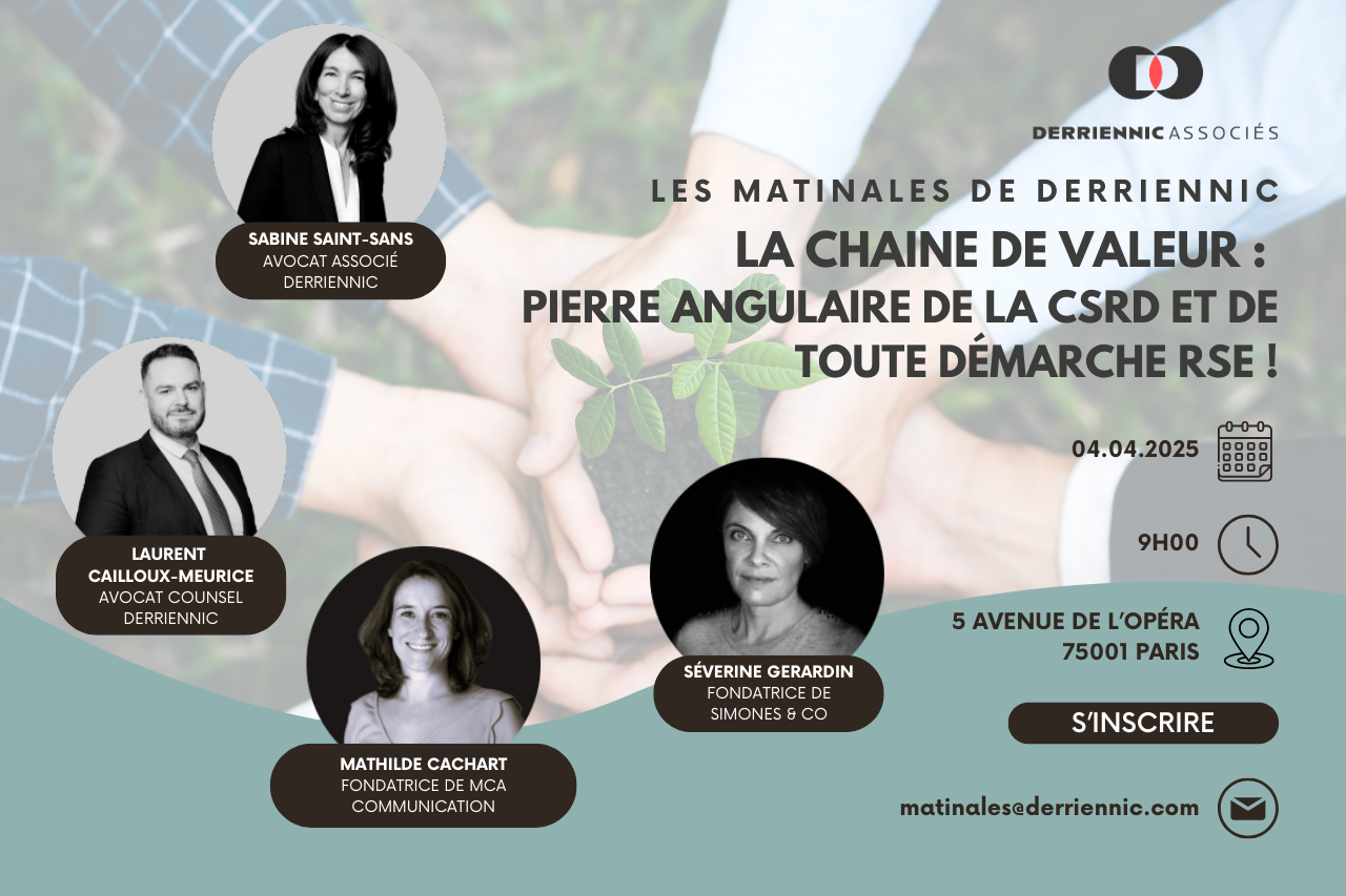 La chaine de valeur : pierre angulaire de la CSRD et de toute démarche RSE ! @ Cabinet Derriennic Associés | Paris | Île-de-France | France